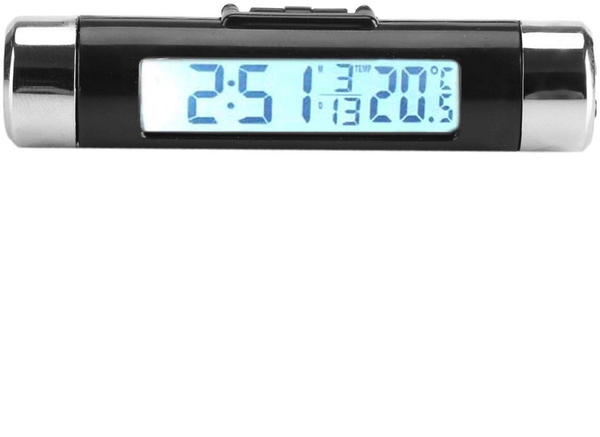 Autoklokthermometer, Clip-on vrachtwagen auto LCD-thermometer, digitale achtergrondverlichting, monitor met blauwe achtergrondverlichting (blauw)