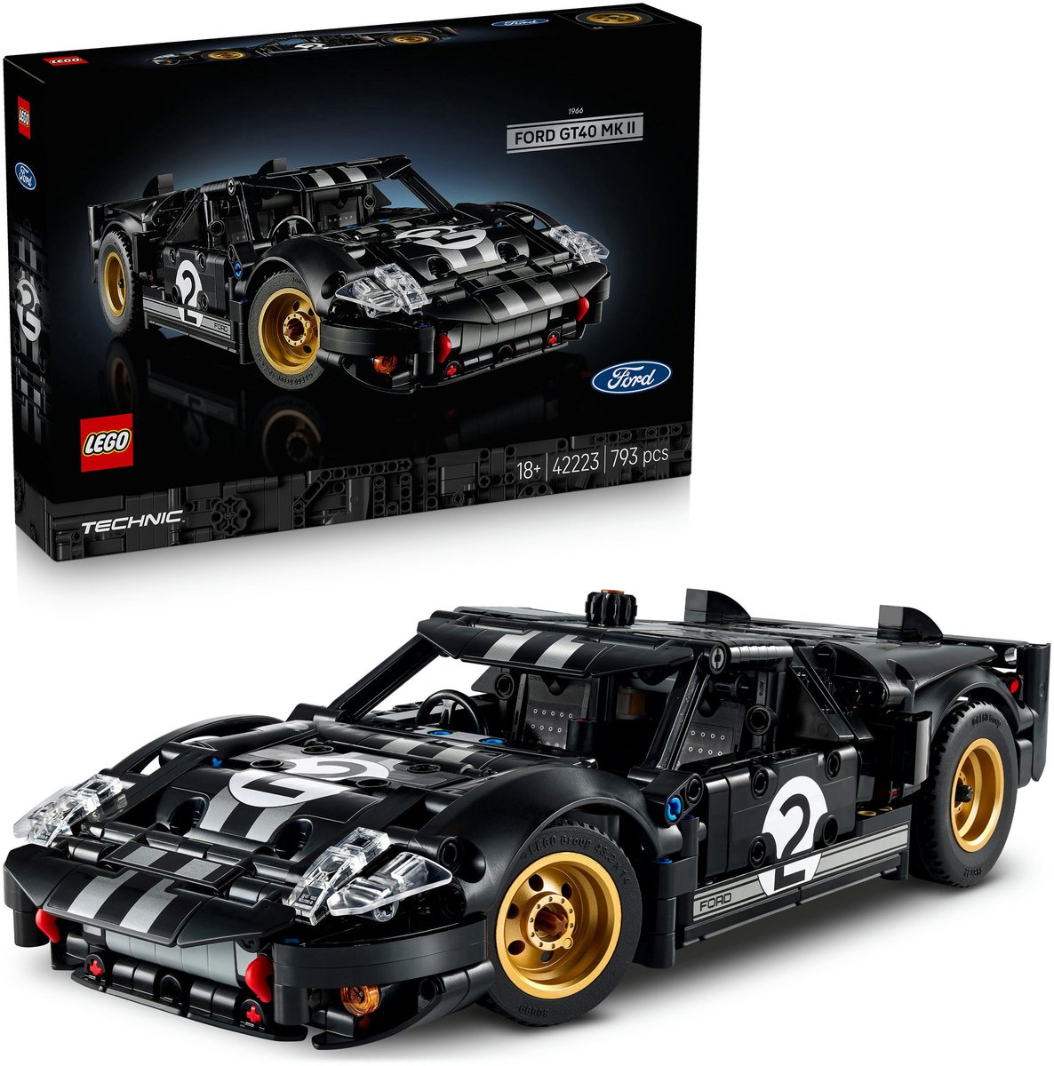 LEGO Technic 1966 Ford GT40 MKII Racewagen - Vintage Auto Bouwpakket voor Volwassenen - 42223 — afbeelding 15