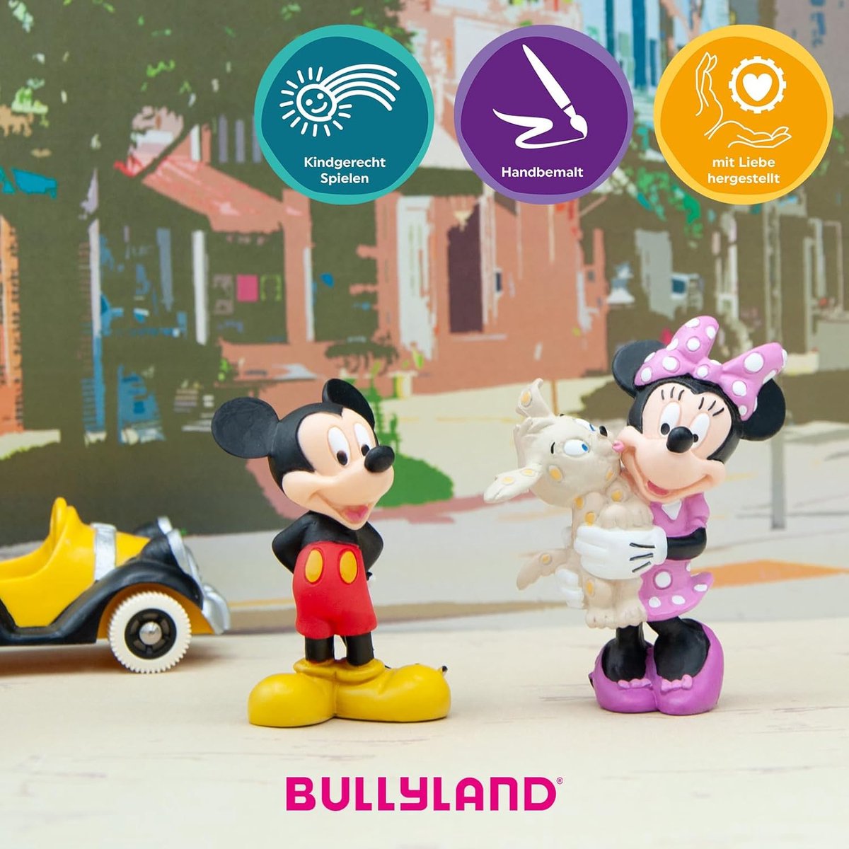 Bullyland 15329 – Speelfiguur en verzamelfiguur Minnie Mouse met puppy uit Disney, ca. 7,5 cm – levensecht en detailrijk vormgegeven – ideaal als taartfiguur en klein cadeautje voor kinderen vanaf 3 jaar. — afbeelding 4