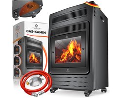KESSER Gaskachel 3,4 kW – Mobiele Gaskachel voor Binnen met Drukregelaar en Gasslang, Kachel voor Woonkamer en Garage