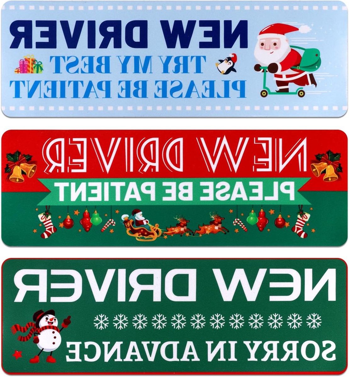 Provento - Kerstmis Auto Magneet voor Nieuwe Bestuurder, Vakantie Decoratie met Grappige Bumper Sticker - Beginnende Student Bestuurder Groen.