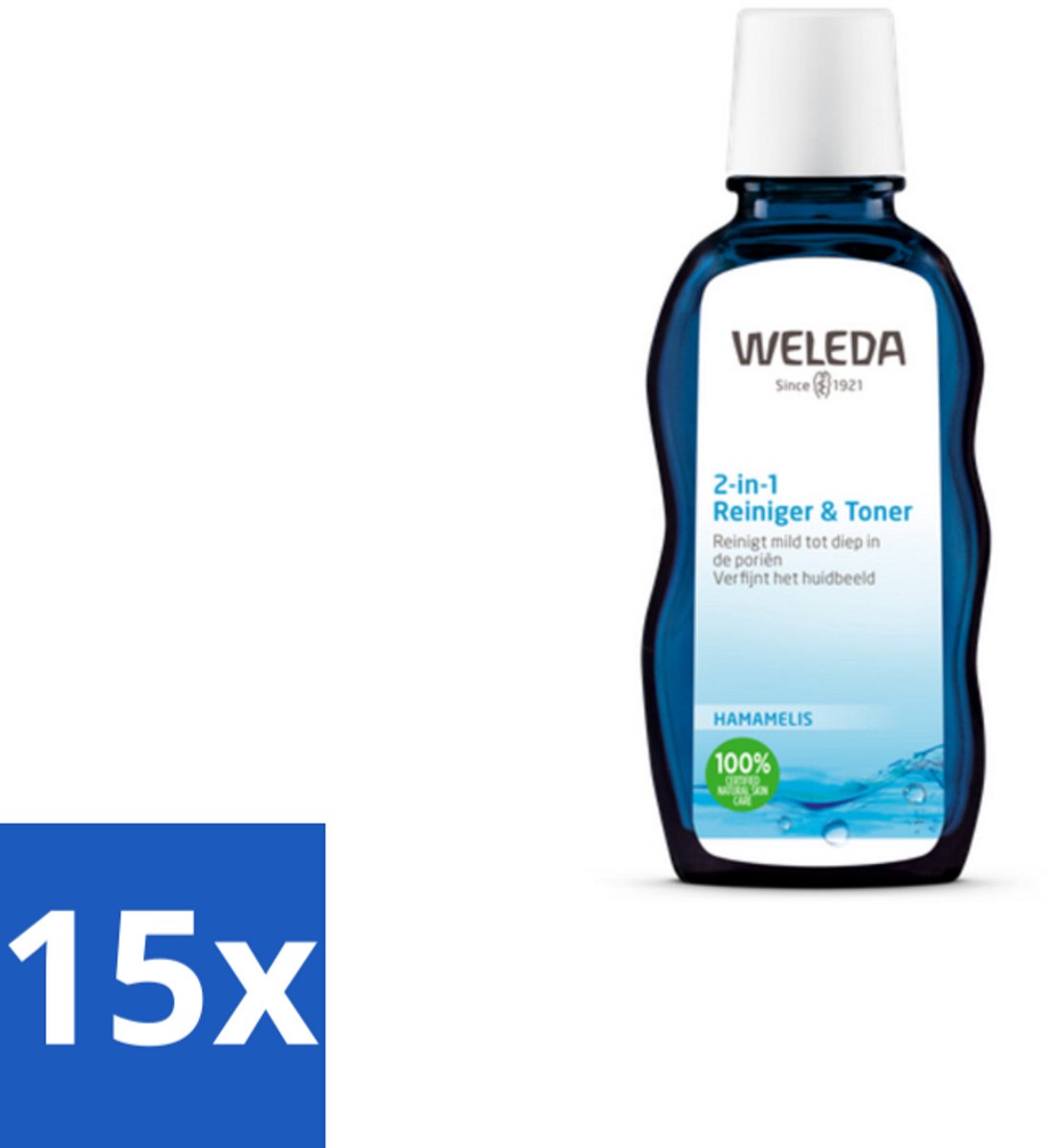 WELEDA - Reiniger & Toner 2‑in‑1 - 100 ml - Bulkverpakking - 15 stuks