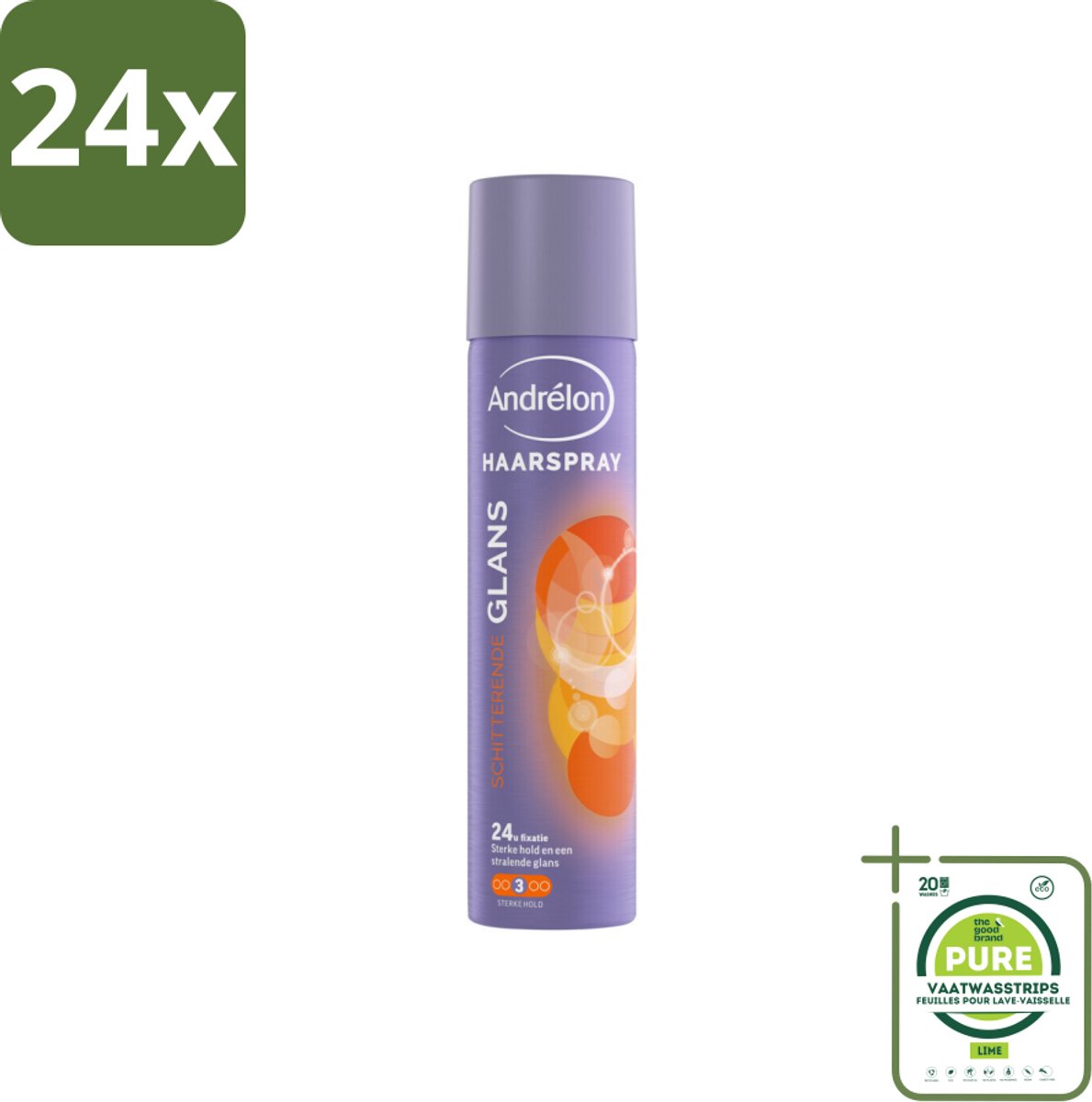 Andrélon - Glans - Haarspray - 250 ml - Voordeelverpakking - 24 stuks - Haarspray - Glans haarspray