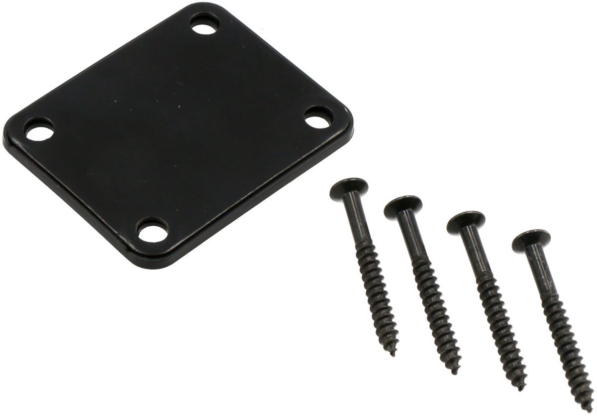 Neck plate voor gitaar zwart Fazley 10705