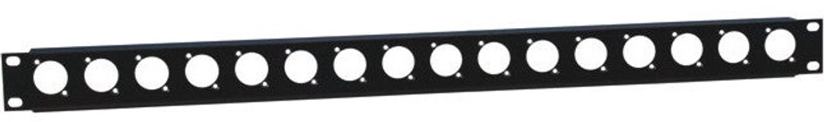 Adam Hall 872225 paneel voor 16x XLR met kabelbinders 1U
