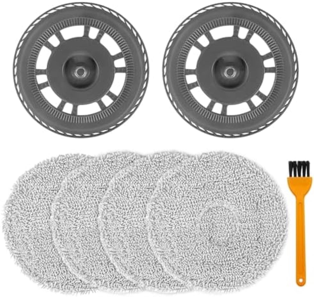 4x wasbare doekjes met 2 houders geschikt voor Dreame L10S Pro Ultra Heat / L10S Ultra Gen 2 / L20 Ultra / L20 Ultra Complete / L40 Ultra / X40 Ultra / X40 Master / X30 Ultra / Mova E30 Ultra