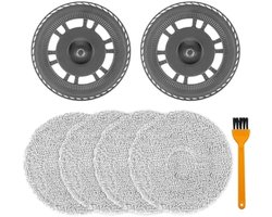 4x wasbare doekjes met 2 houders geschikt voor Dreame L10S Pro Ultra Heat / L10S Ultra Gen 2 / L20 Ultra / L20 Ultra Complete / L40 Ultra / X40 Ultra / X40 Master / X30 Ultra / Mova E30 Ultra