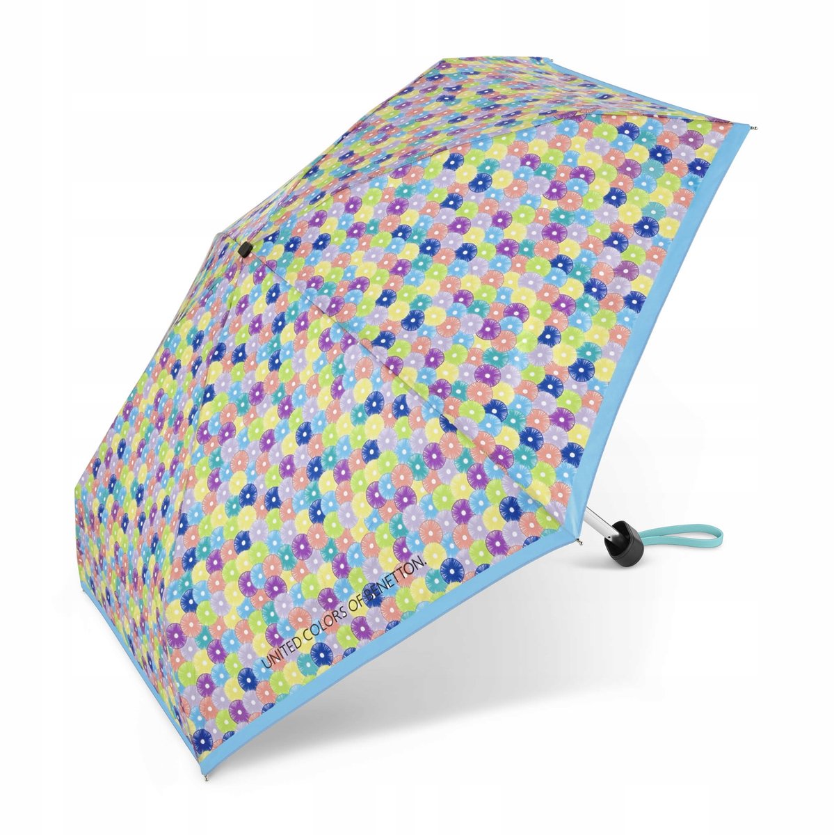 Benetton Ultra Mini Parapluie "Blooming Dots Blue" - Compact & Stijlvol