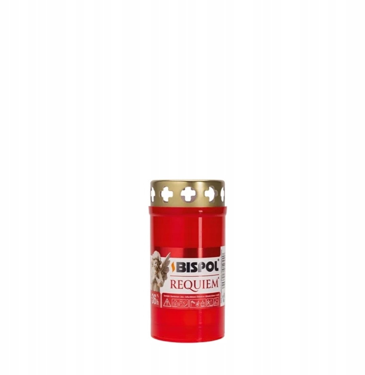 Rode Plastic Znicz met Deksel - 36 Uur Brandtijd