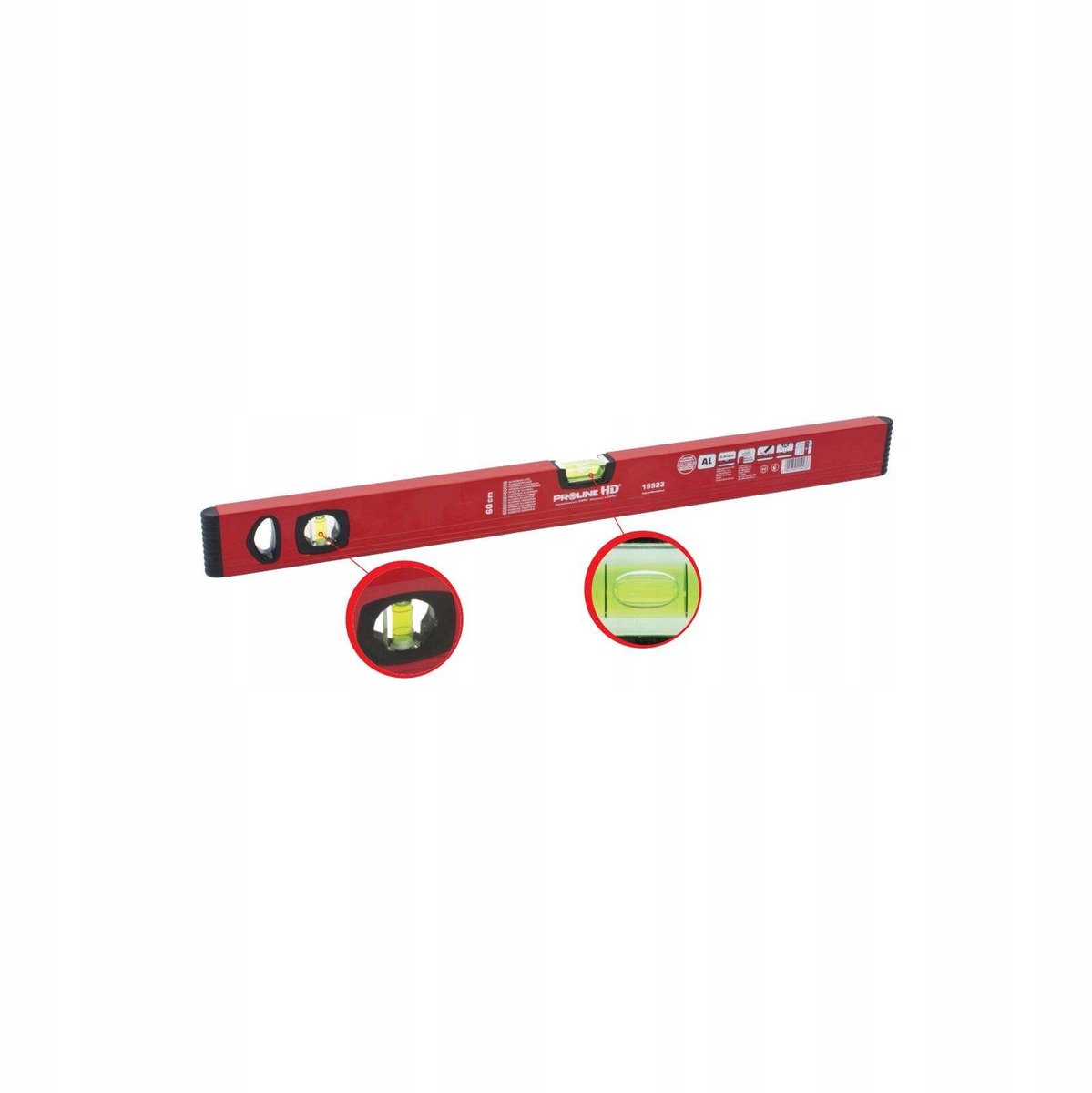 Proline HD aluminium waterpas 40 cm met 2 waterpassen en handmepper