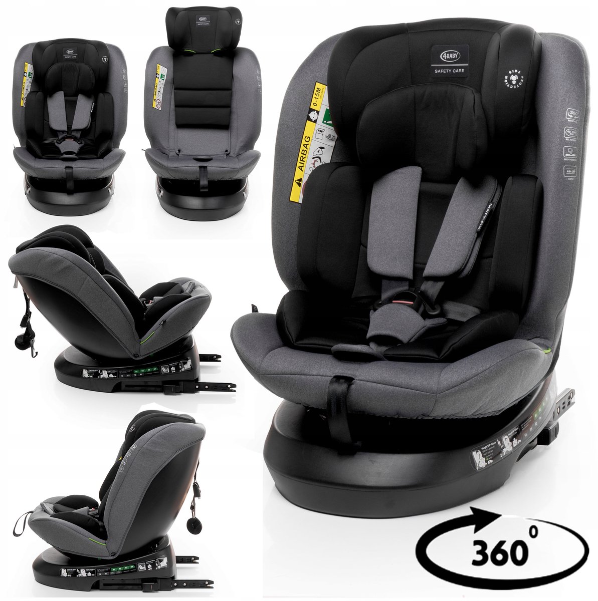 4Baby Matt-Fix i-Size Autostoel 0-36 kg RWF Draaibaar ISOFIX