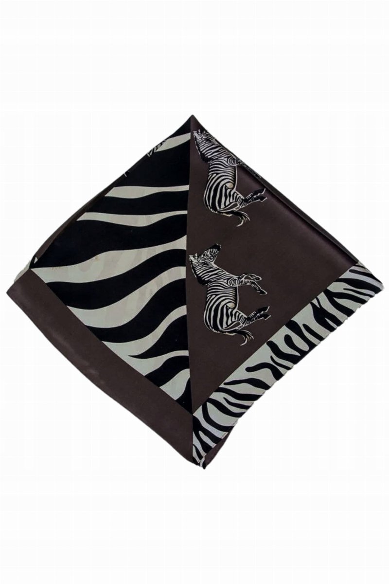 Zijde sjaal 70x70 cm, Animal Print Zebra & Leopard