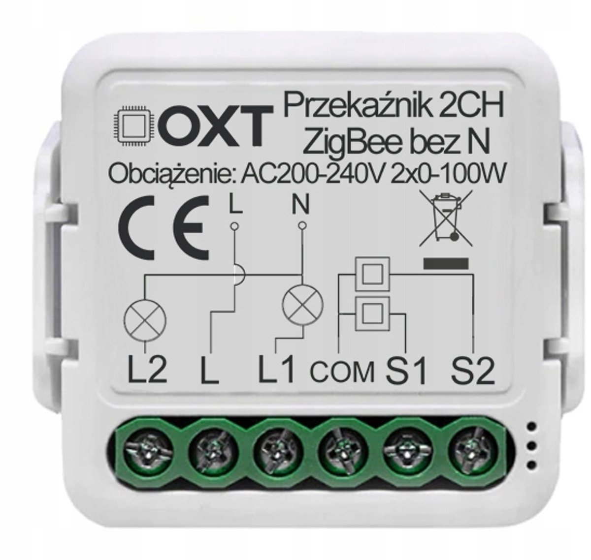 OXT Mini Zigbee 2-kanaals Relaismodule - Slimme Schakelaar