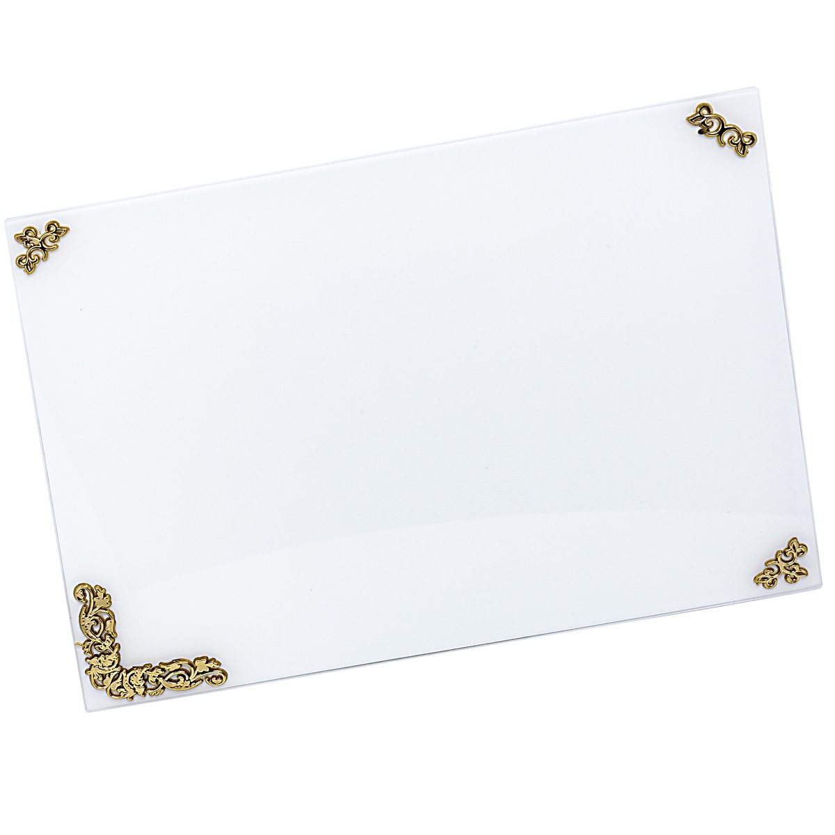 Glazen Znicze Onderzetter Wit met Gouden Details en Antislip Voetjes