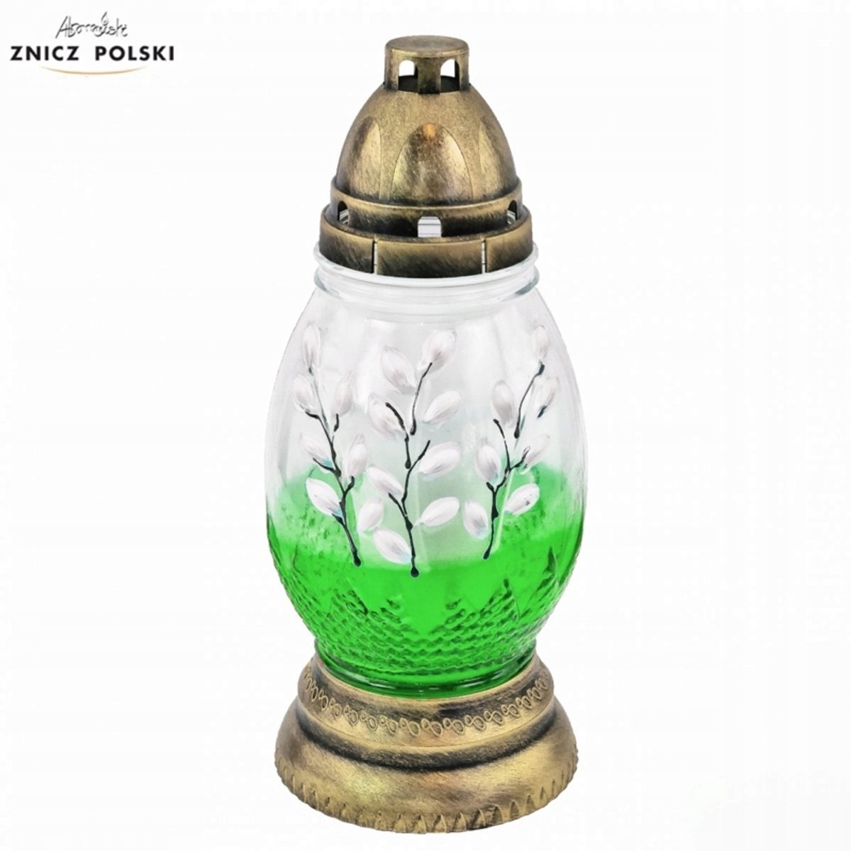 Groene Paas Znicz Glas 27 cm met Katjes Applicatie