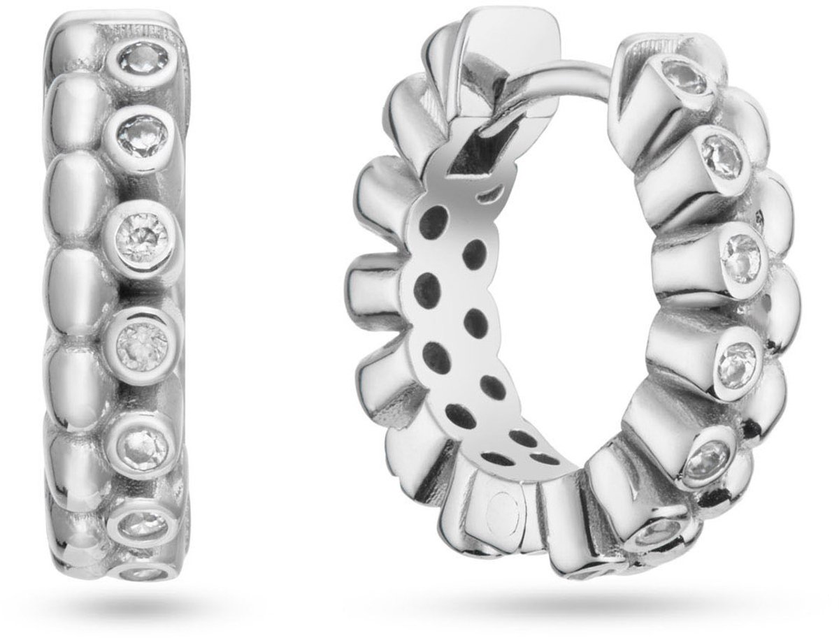 Klapoorringen Dots CZ 925RD