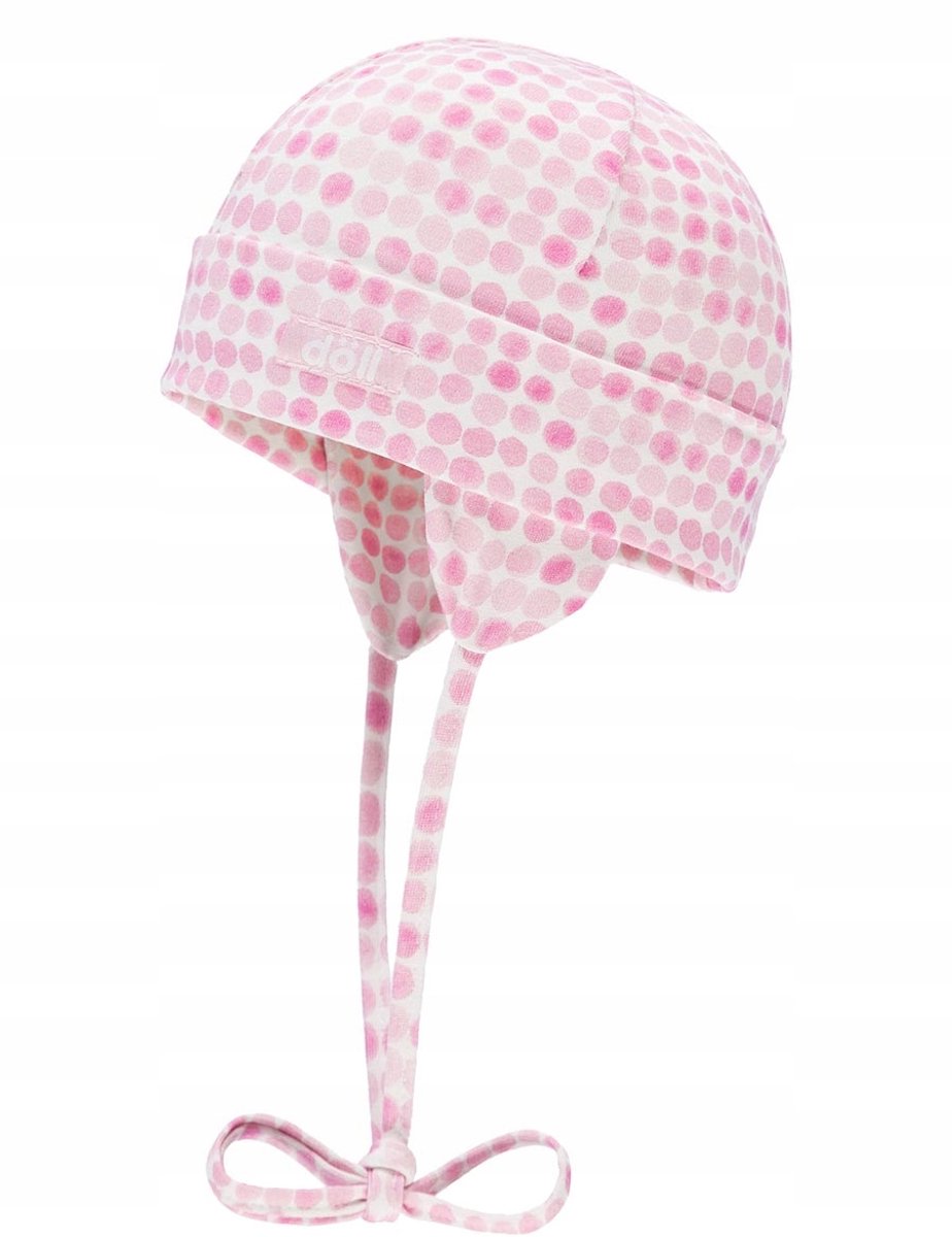 Döll Baby Muts met Roze Stippen - Katoen - Maat 35
