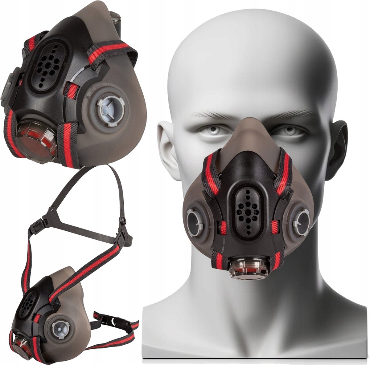 Merkloos Merkloze Beschermende Halfmasker Ademhalingsbescherming - Maat L