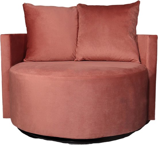 Fauteuil causeuse velours vieux rose fauteuil pivotant