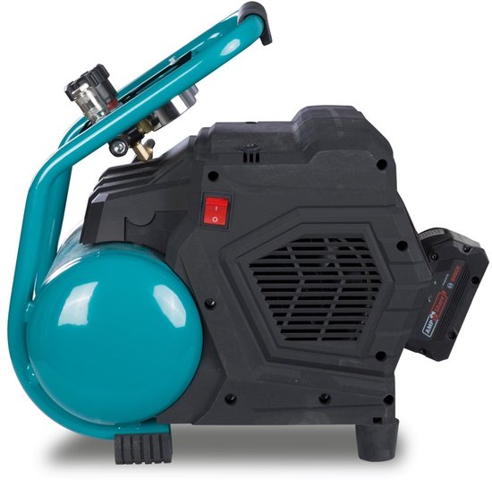 Accu compressor geluidsarm olievrij ketel 6 L 120 L/min 8 bar 18 V Aircraft AIRBOY SIL111 AS OFE — afbeelding 4