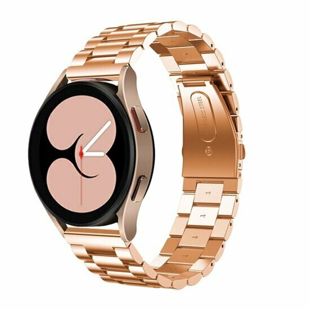 By Qubix - Geschikt voor Xiaomi Watch S4 - 41mm - Stalen schakelband - Rosé goud