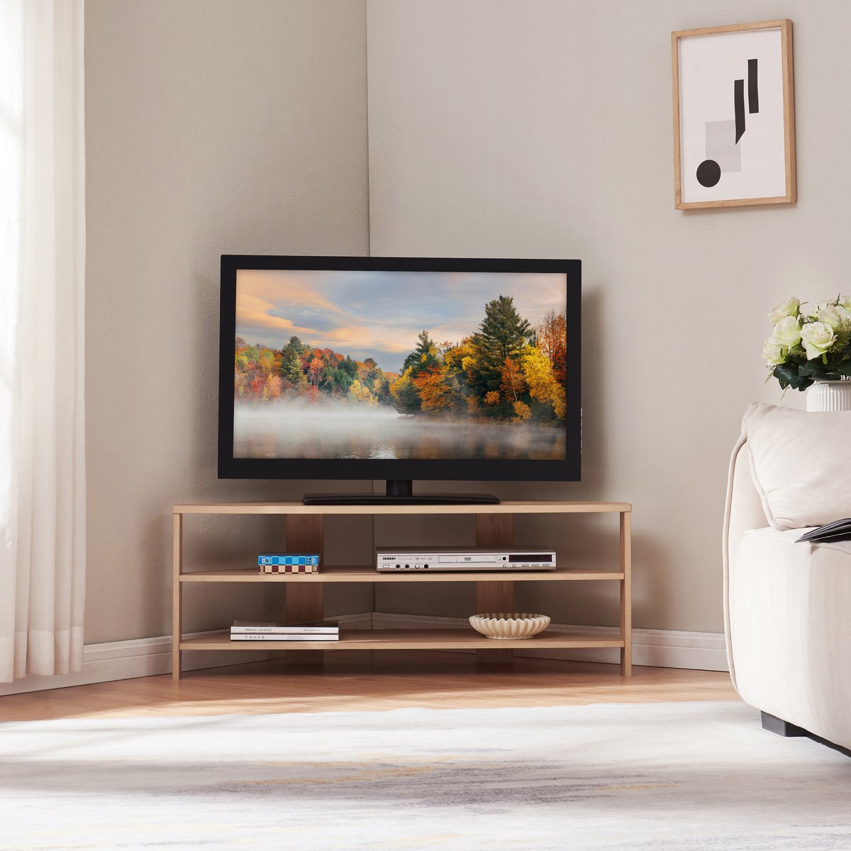 en.casa Tv meubel Berg 110x36x42 cm eikenkleurig [en.casa]