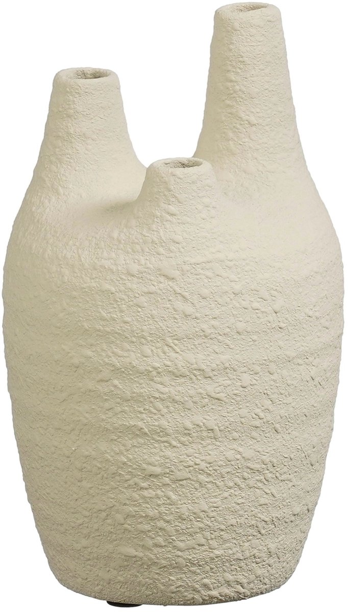 Mica Decorations Canti Vaas Crème Organisch Design Creme/Wit