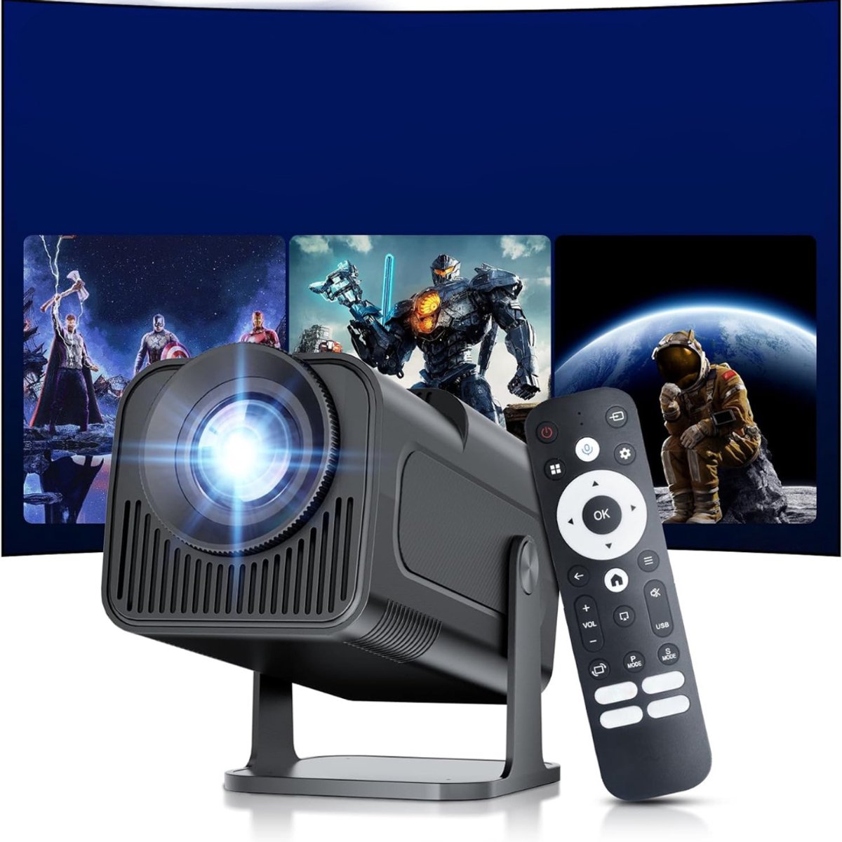 Mini Beamer - Film Projector met Bluetooth - Draagbare Beamer - 4K Kwaliteit - Zwart