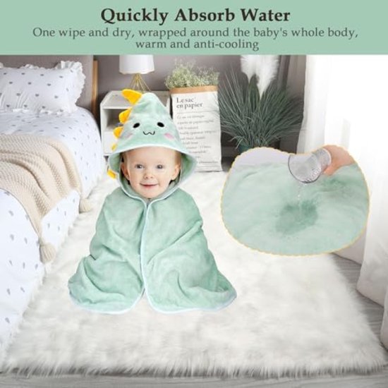 Schattige Babyhanddoek met Capuchon en Dierenoren - 80x80 cm — afbeelding 5