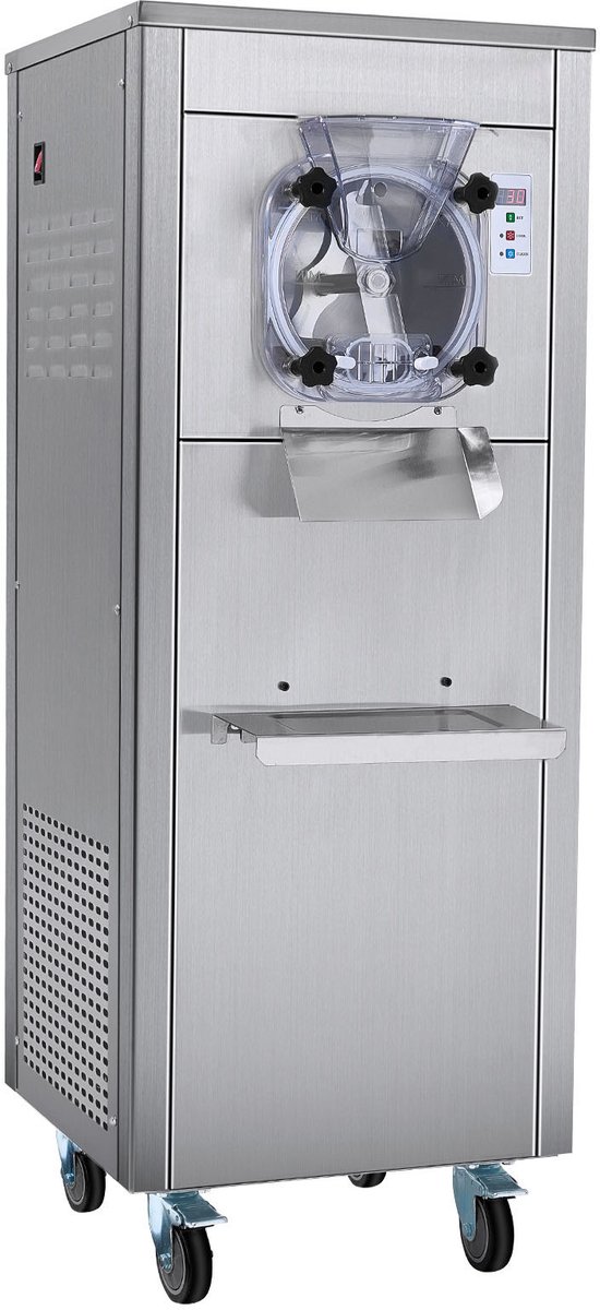 Commerciële ijsmachine, 18L/H output, enkele smaak, met wielen, 6L roestvrijstalen cilinder, LED-bediening, automatische voorkoeling en reiniging, ideaal voor restaurants en snackbars van Merkloos — afbeelding 2