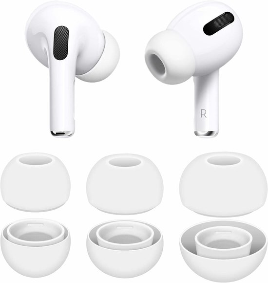 Killogood Oordopjes - AirPods Pro Compatibel - 3-delig Set Comfortmaten (S/M/L) - Universele Pasvorm 1e & 2e Generatie - 3 paar Witte Vervangende Oordopjes