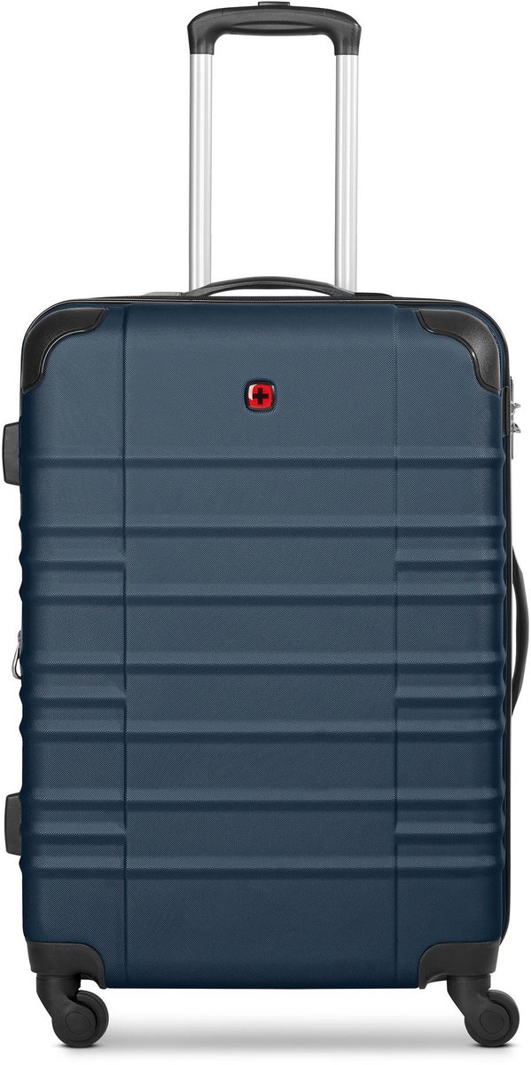 Wenger Amplar Evo 4 wielen Trolley M 65 cm met uitbreidingsplooi - Harde bagage - Combinatieslot - navy blue