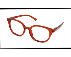 Leesbril Vista Bonita NOVA – Sterkte +2.50 - Kleur Terra Cotta – Met blauwlichtfilter – Trendy unisex montuur van uitstekende kwaliteit – Geen vermoeide ogen meer – Lichtgewicht – Fijne pasvorm dankzij flexveren – Inclusief briletui en doekje