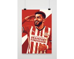 Ismael Saibari Poster - Voetbal Posters - Sport - Pop Art - Atleet - Wanddecoratie Woonkamer - 180 gram papier - S6880WV - Formaat 50 x 70cm