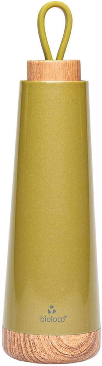 Loop Thermosfles Unisex - Duurzame RVS Drinkfles - Olijfgroen