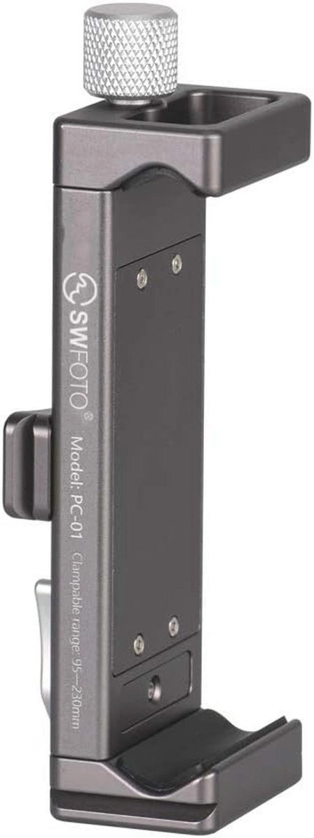 Tablet en Smartphone Houder 95mm tot 230mm - Compatibel met Arca en RRS