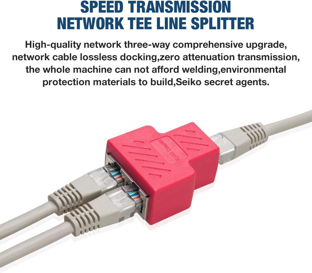 RJ45 Splitter Adapter met 2 Vrouwelijke Poorten voor Cat 5/Cat 6 Ethernet Netwerkverbinding