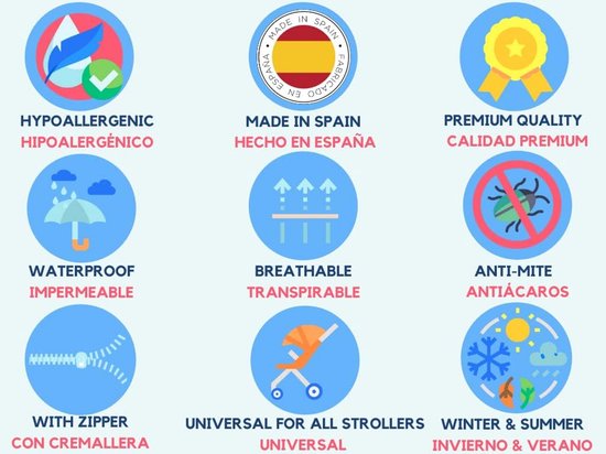 Universele voetenzak voor kinderwagens - ideaal voor winter en zomer - blauw kunstleer van Merkloos — afbeelding 3