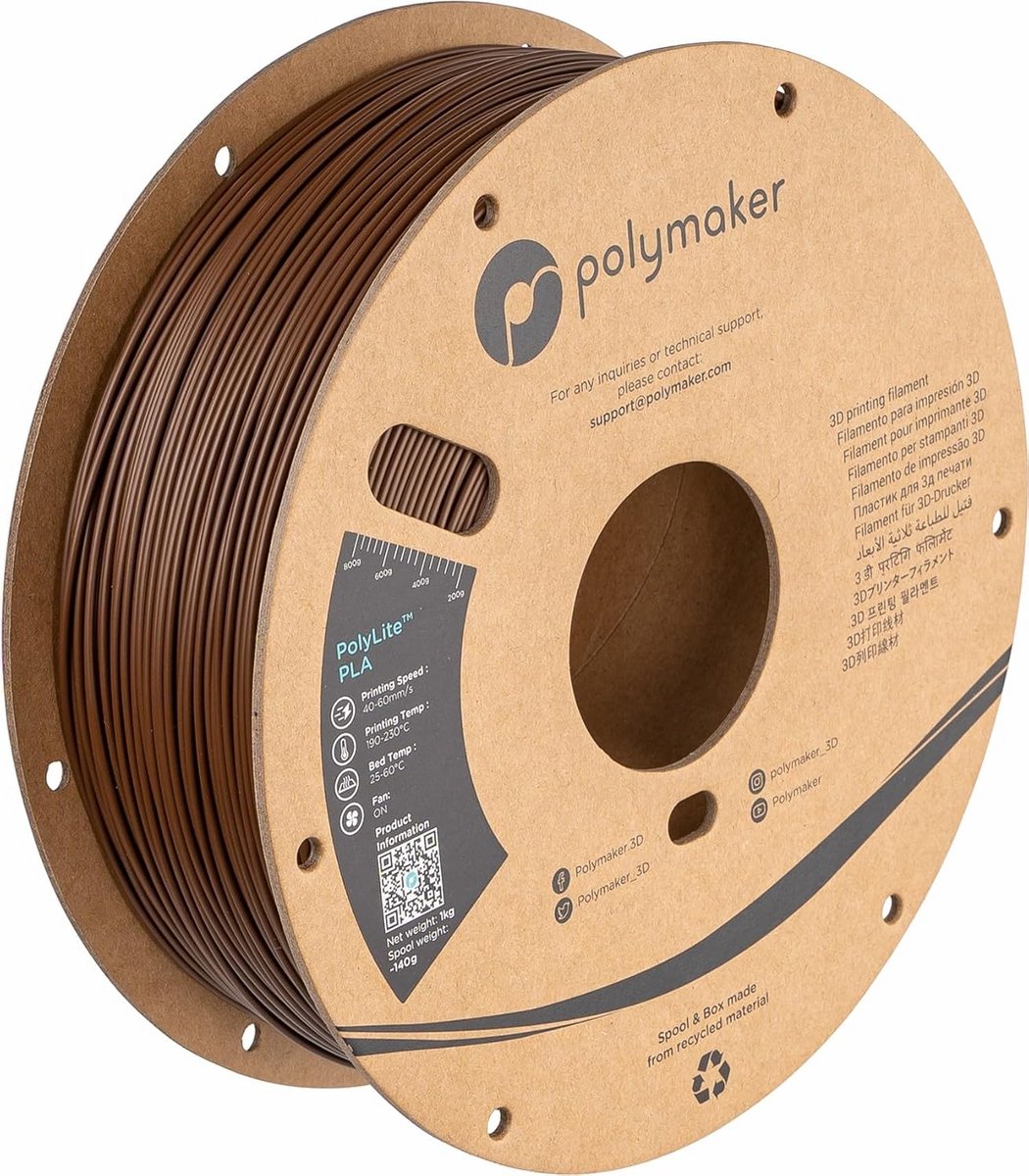 Hoogwaardig 1.75mm PLA Filament - Bruin - 1kg voor 3D-printers