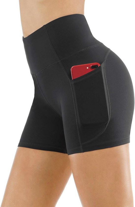 Hoge Taille Yoga Shorts voor Dames met Buikcontrole en Diepe Zakken - Perfect voor Fitness en Running — afbeelding 4