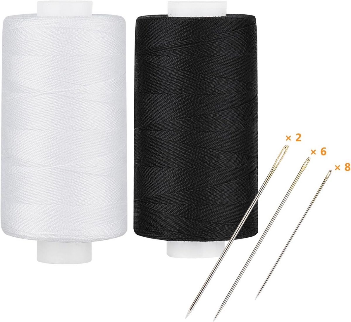 Polyester naaigaren voor naaien en quilten - 100 meter - 6 spoelen in zwart