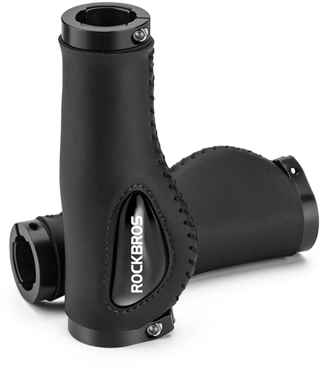 ROCKBROS Fietshandvatten - Mountainbike Handgrepen - Antislip en Schokabsorberend - Zwart - Ergonomisch en Duurzaam