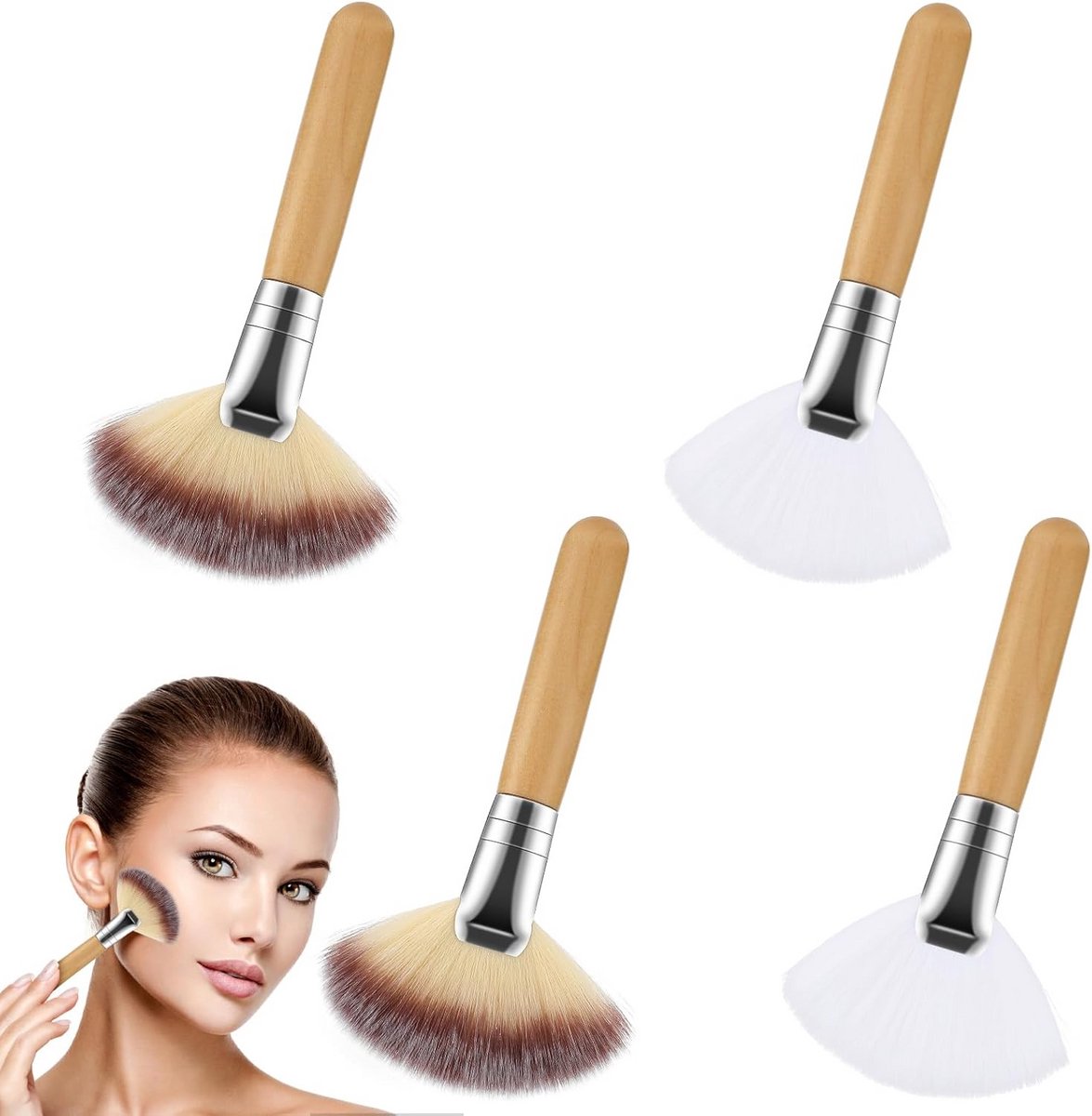 Professionele Blushkwasten Set - Zachte Make-upkwasten voor Vrouwen en Meisjes