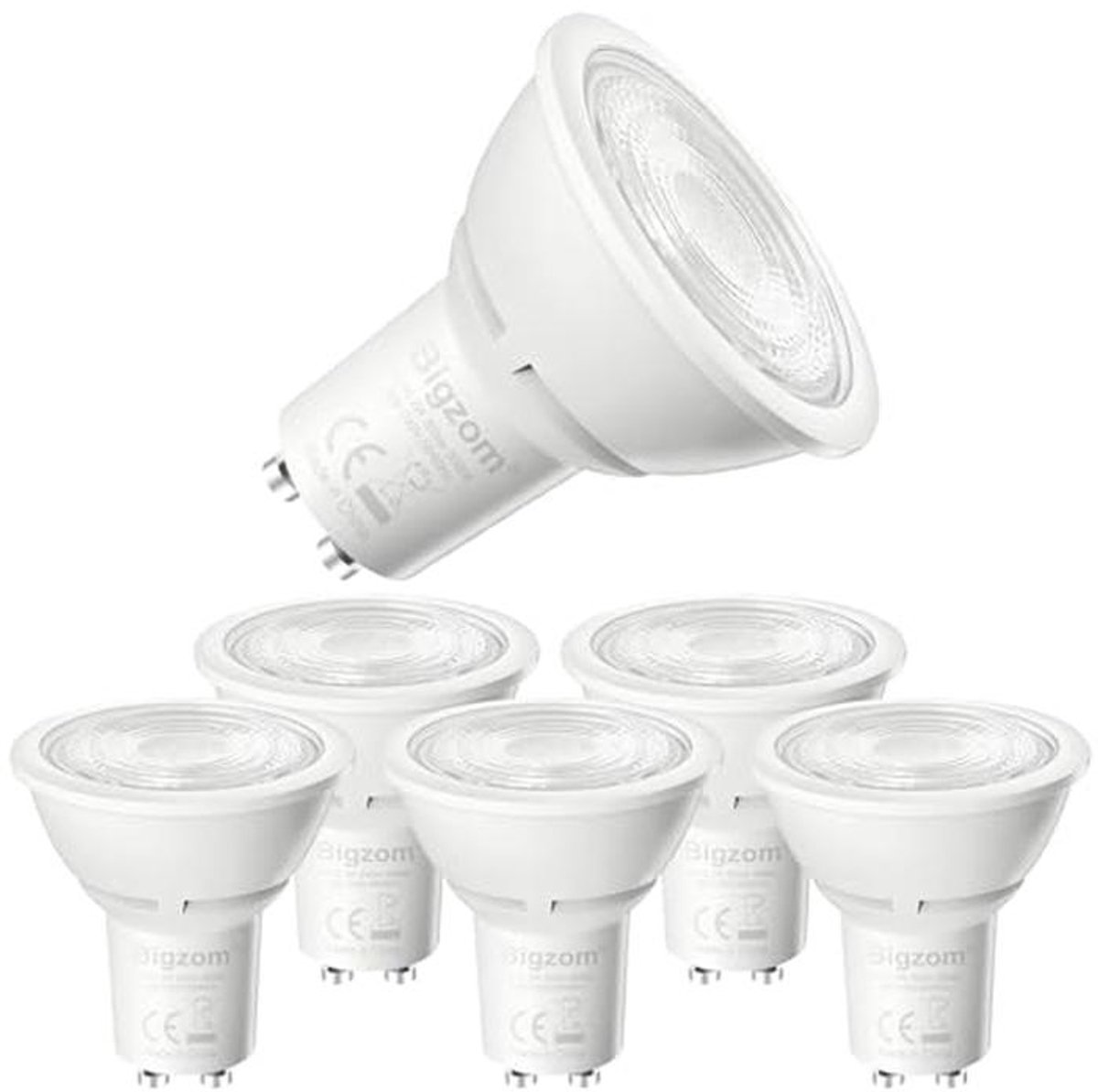 Energielabel A GU10 LED Lamp Warm Wit 3000K - Flikkervrij en Energiezuinig 6 Stuks