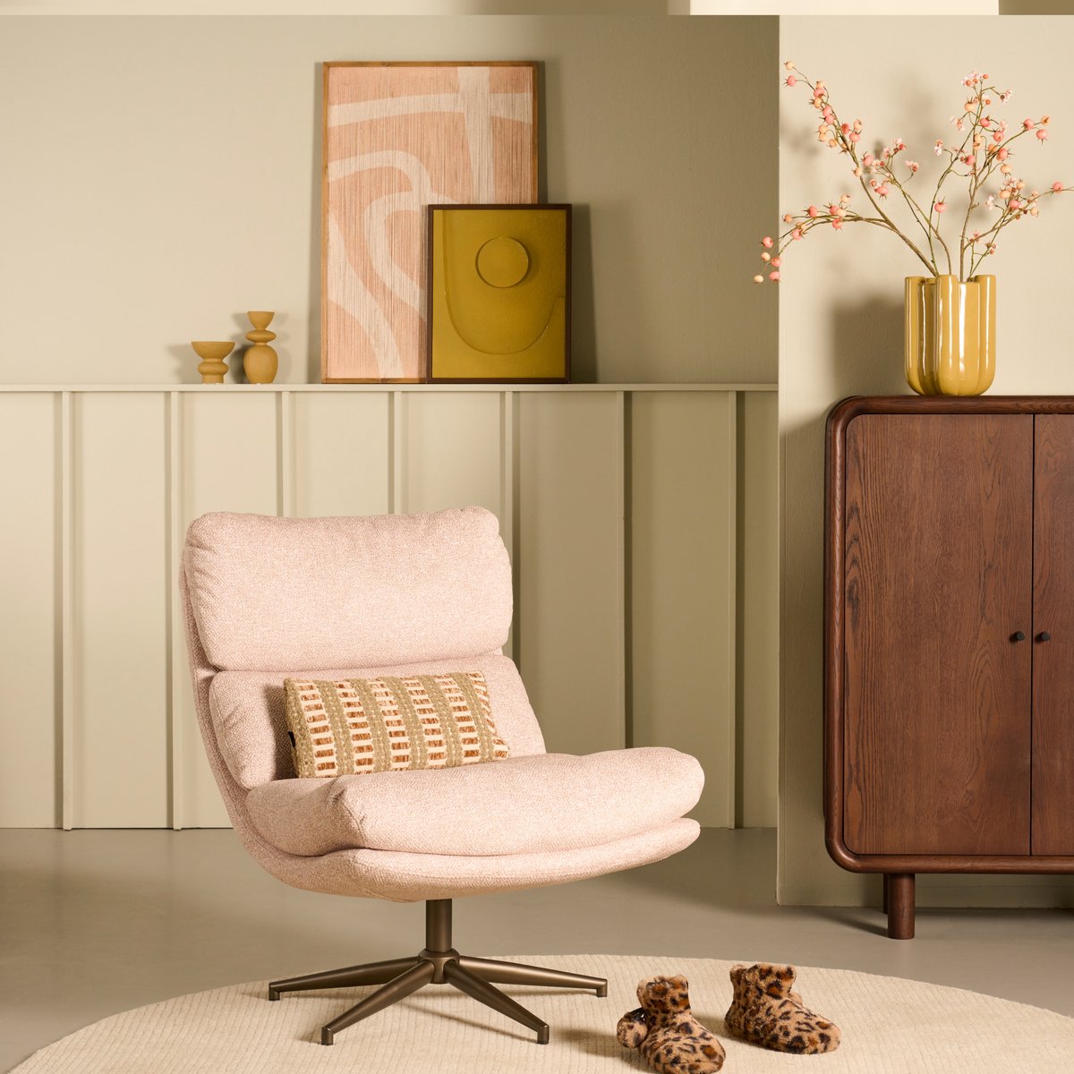 Draaifauteuil Masso Sand - Stijlvolle Draaibare Fauteuil