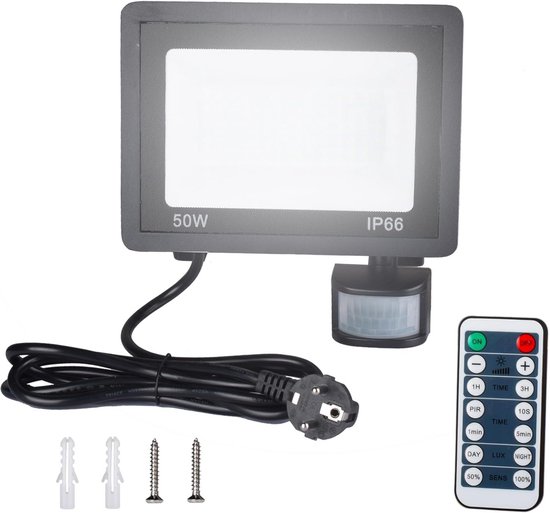 JESLED 20W LED Bouwlamp Met Bewegingssensor – 2200 Lumen, IP66 Waterdicht Voor Tuin En Garage