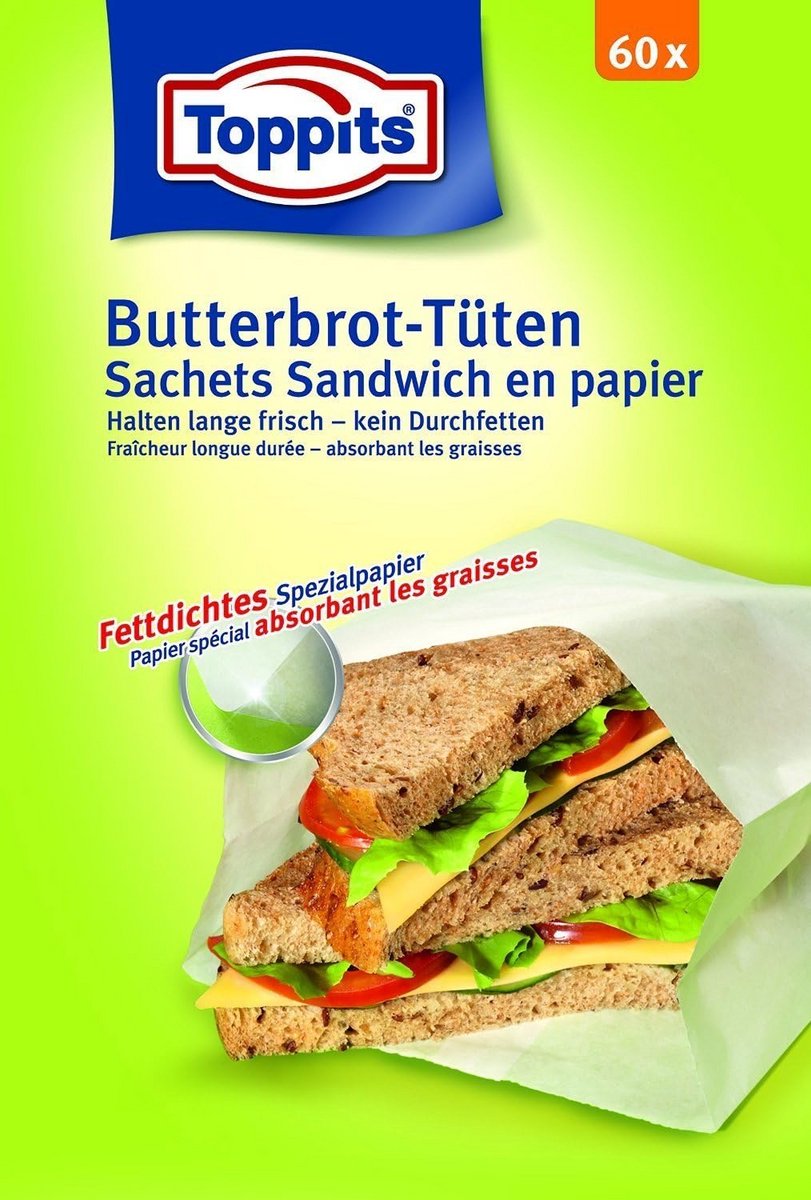 Vetdichte Sandwichzakken (12 x 20 cm) - 60 Stuks voor Vers Brood en Snacks