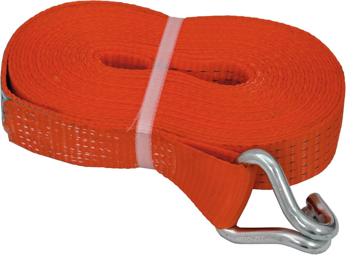 Spanband zonder ratel 7,6m 50mm 2000/4000daN dubbele haak rood