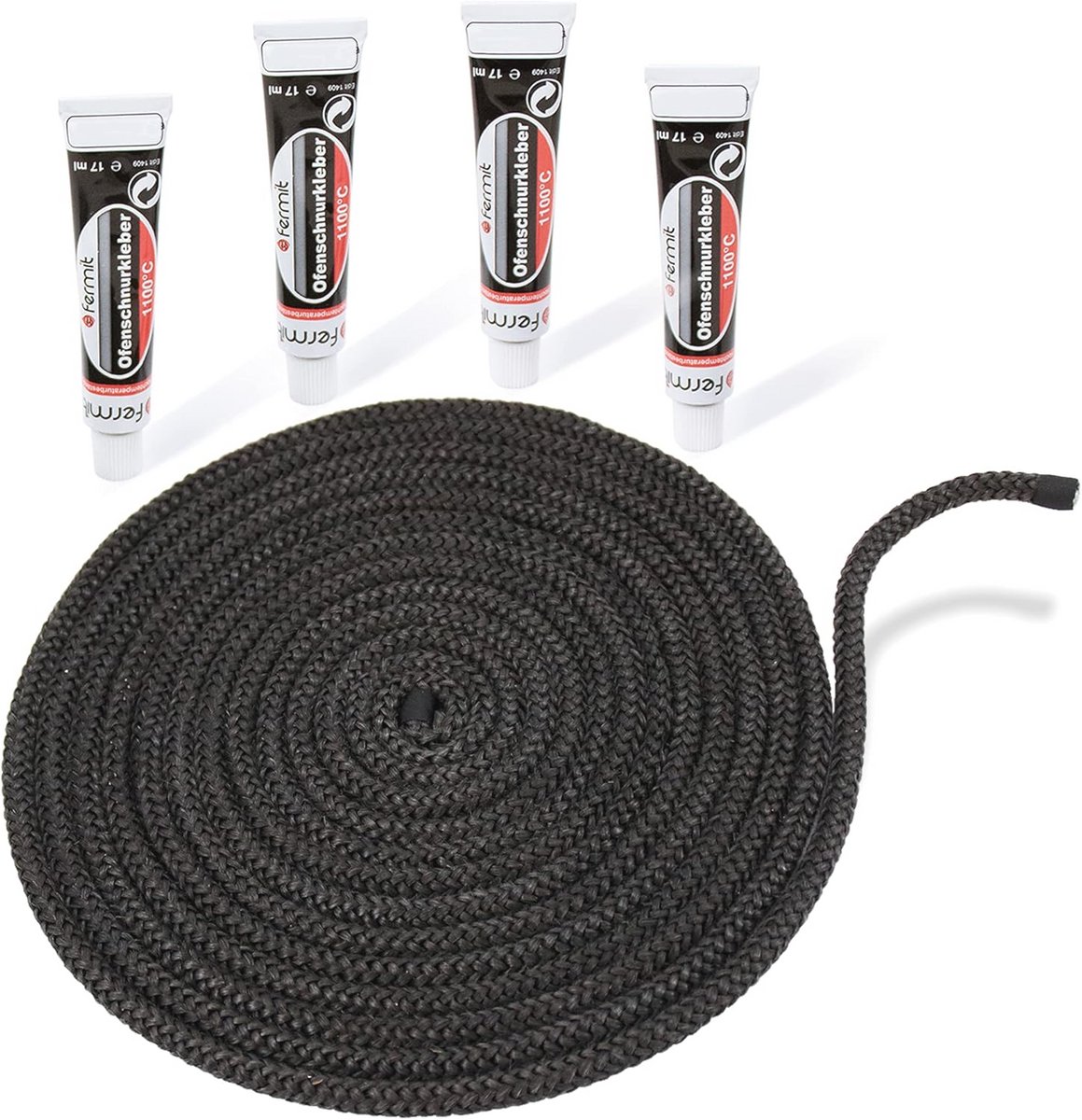 Vuurvaste Sealkoord voor Haard en Oven - Ø 8 mm, 5 m Lengte - Hittebestendig tot 550 °C