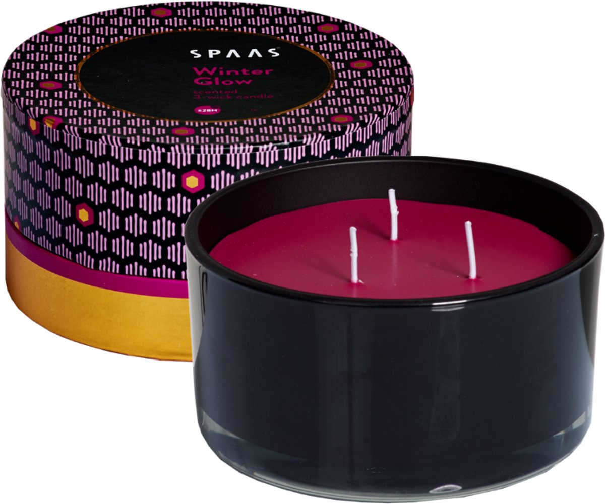 SPAAS Geschenkset Geurkaarsen 3-wiek - Winter Glow - ca. 28 uur - 2 Stuks